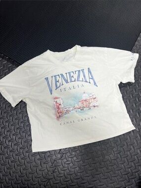 Venezia Italia Graphic Tee - White with Pastel Print